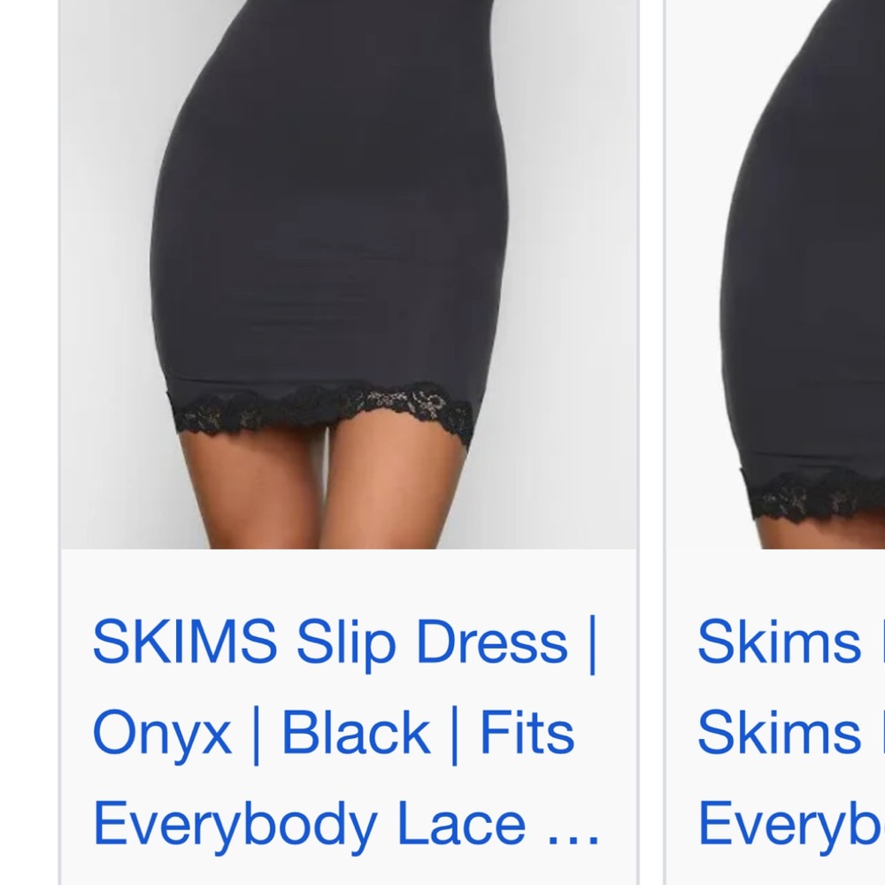 SKIMS Elegant Black Mini Dress with Lace Trim
